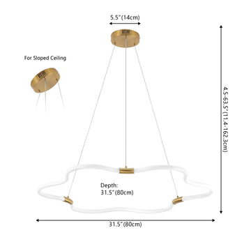 Nuvola 31.5" Contemporary Minimalist Metal/Acrylic Adjustable Dimmable Cloud Integrated LED Chandelier - JONATHAN Y